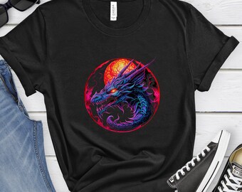 Dragon-themed t-shirt Dragon graphic gift shirt Mythical creature shirt Fantasy dragon apparel Dragon art clothing Cool dragon t-shirt