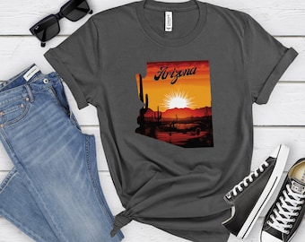 Arizona Shirt, Desert Shirt, Sunset Shirt, Camping Hiking Adventure Summer Vacation Souvenir Gift Shirt