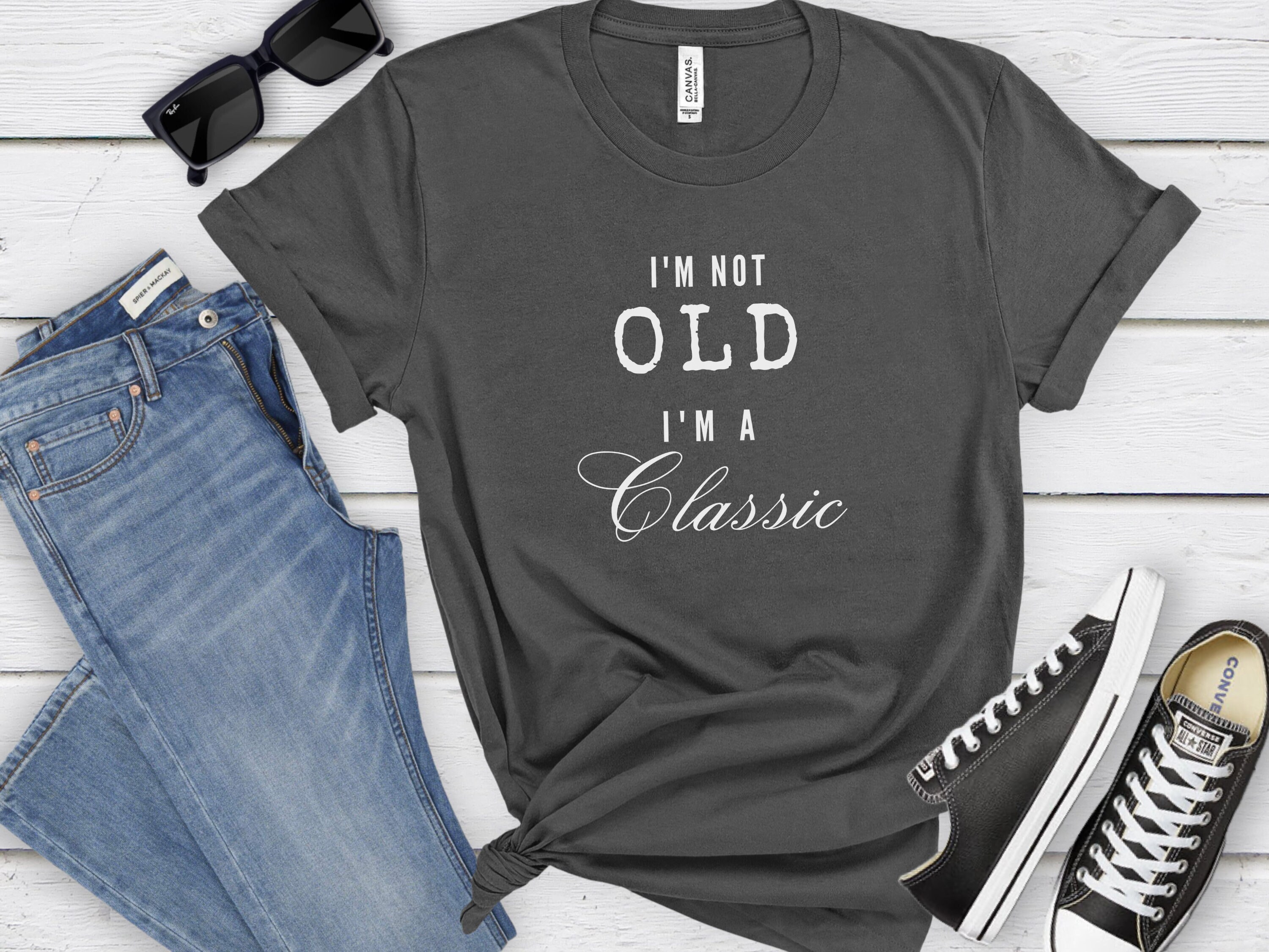 Funny t-shirt for classic people Vintage-inspired shirt Age is just a number Retro humor t-shirt Classic and proud Aging with style shirt