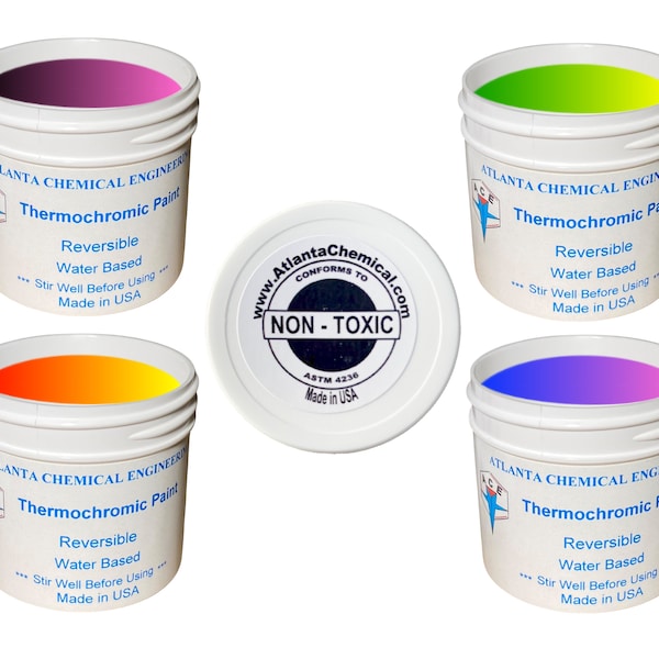 Highest quality Color Changing Paints (Thermochromic Paints). Variable activation temperatures. Products of Atlanta Chemical Engineering LLC