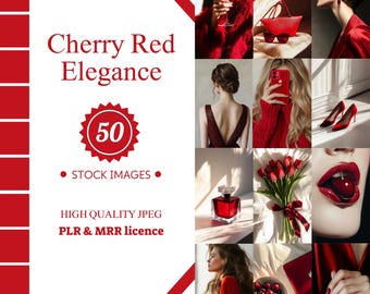Wiśniowo-czerwone zdjęcia modowe: Eleganckie portrety kobiet, branding w mediach społecznościowych