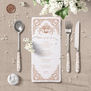 DIGITAL_Semi-custom personalised Wedding/ Party Menu Template Autumn Theme, Vintage Menu Card #WilloeSuite