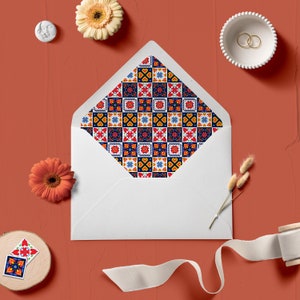 PRINTABLE_Colourful Envelope Liners for 5x7” Invitation, Mexican Style in 10 sizes #ConamorCollection