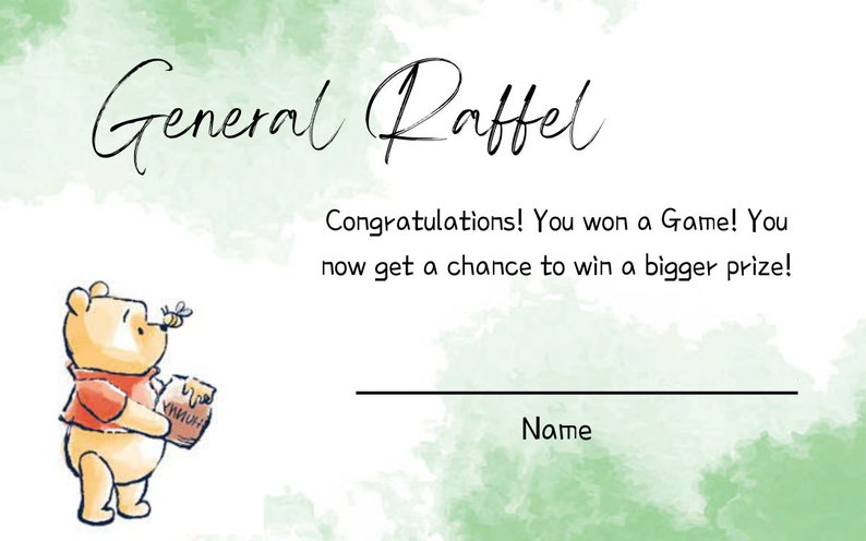 Congratulations Raffel Custom Baby Shower Printable Games - Etsy