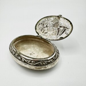 Antique Dutch 925 Silver Oval Pill Box, Rouge, Snuff Box image 3