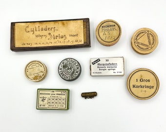 Lot of antique watch part boxes