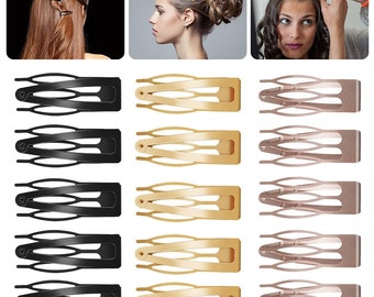 10-50 pcs Double-grip Hair Clips Metal Snap Barrettes Hair Styling Tool Women Girls