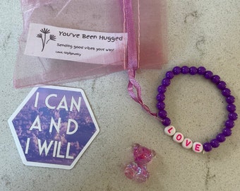 You’ve been hugged bags- every one bought, one is donated to UVM Kids Hospital