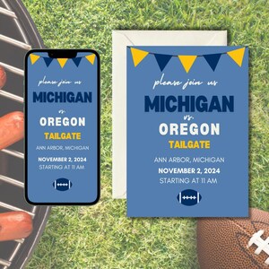 REDIGERBAR Inbjudan till fotbolls-tailgating, E-Vite, College Football, NFL Tailgates, Canva-mallinbjudan