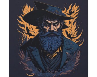 Portrait of Angry Django Matte Canvas, gespannt