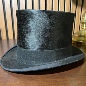 Antique Top Hat — Satchell & Son London — 1800s Beaver Silk Vintage Rare