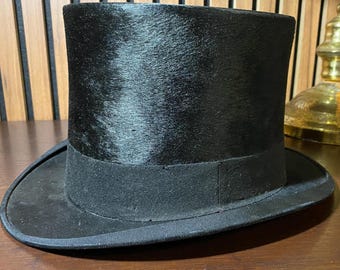 Unworn Antique Silk Top Hat, Size 7 5/8 UK | 62 - Etsy
