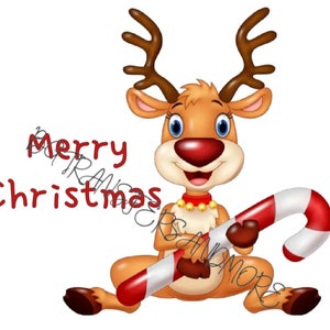 Christmas reindeer ready to press heat transfer.