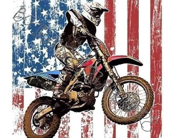 Dirt bike ready to press heat transfer.