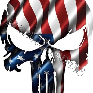 Flag skull ready to press heat transfer.