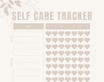 Self care tracker (beige)
