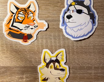 Furry Royale Stickers - Polar, Wolf, Tiger