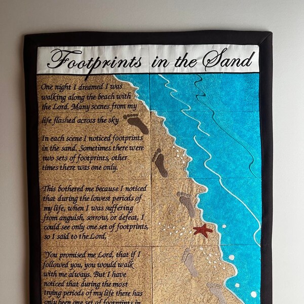 Footprints in the Sand Embroidery Etsy