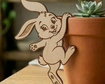 Easter Bunny SVG Laser Cut File, Wooden Bunny Table Hanging Decoration ...