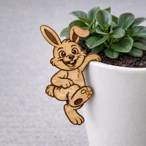 Paashaas lasergesneden SVG-bestand, houten konijntje tafel hangende decoratie Svg, Png, Glowforge CNC-bestand