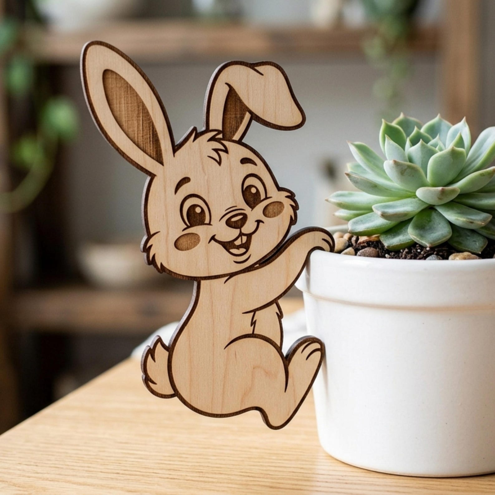 Easter Bunny SVG Laser Cut File, Wooden Bunny Table Hanging Decoration ...