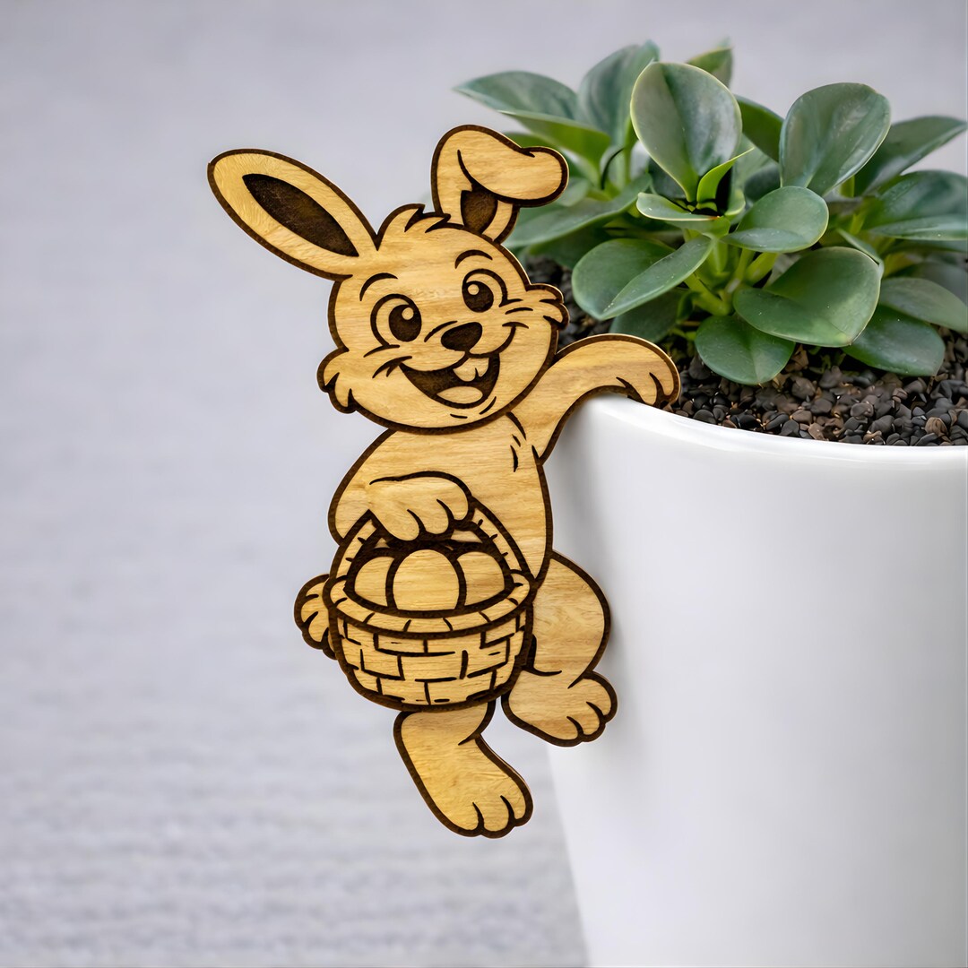 Easter Bunny SVG Laser Cut File, Wooden Bunny Table Hanging Decoration ...