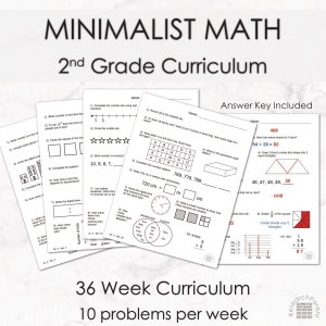Second Grade Minimalist Math Homeschool Curriculum