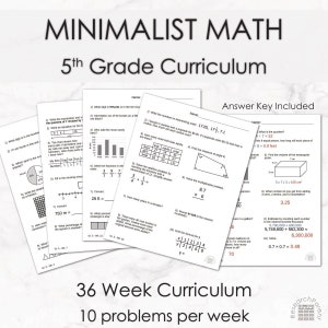 Fifth Grade Minimalist Math Homeschool Curriculum