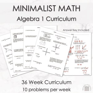 Algebra 1 Minimalist Math Homeschool Curriculum