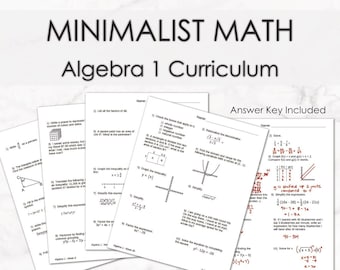 Algebra 1 Minimalist Math Homeschool Curriculum