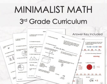 Third Grade Minimalist Math Homeschool Curriculum