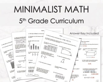 Fifth Grade Minimalist Math Homeschool Curriculum