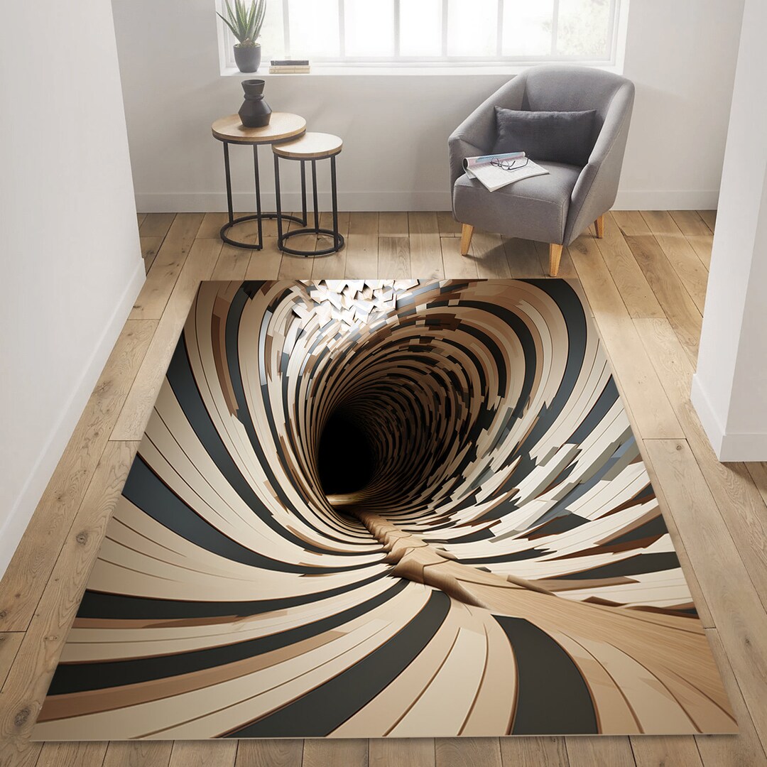 Illusion Rug Illusion Illusion Vortex Rug 3d Vortex Rug Etsy