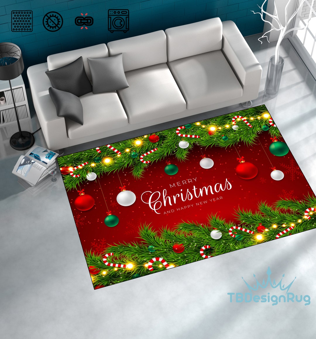 Merry Christmas Rugoutdoor Christmas Rugchristmas Etsy Outdoor Christmas Rug