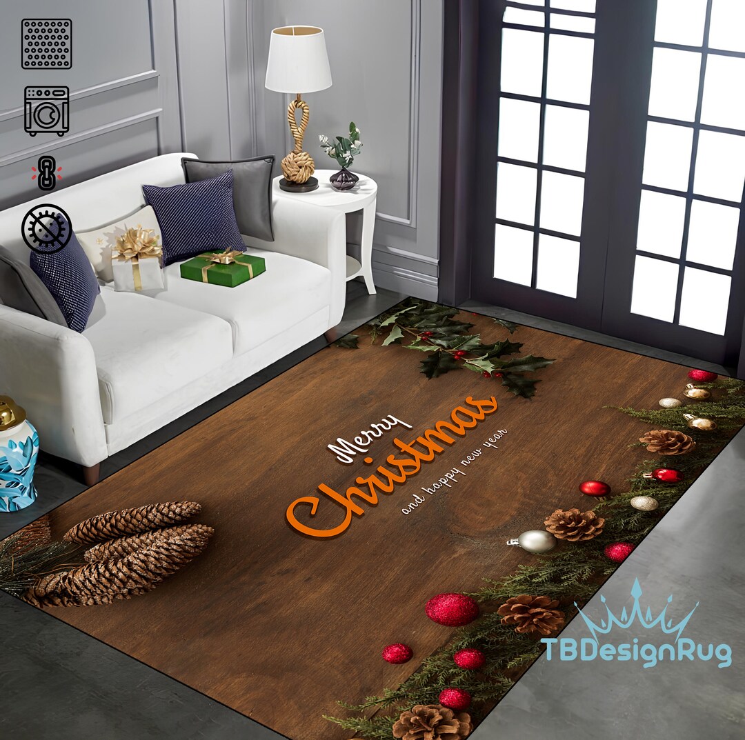 Christmas Rugs, Christmas Indoor Rug, Xmas Rug, Santa Rug, Father Christmas, Winter Rug