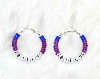 Pendientes de cuentas de arcilla "Game Day" de los Buffalo Bills