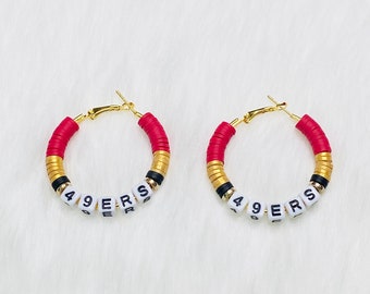 NFL Game Day (San Francisco 49ers) Hoop Earrings