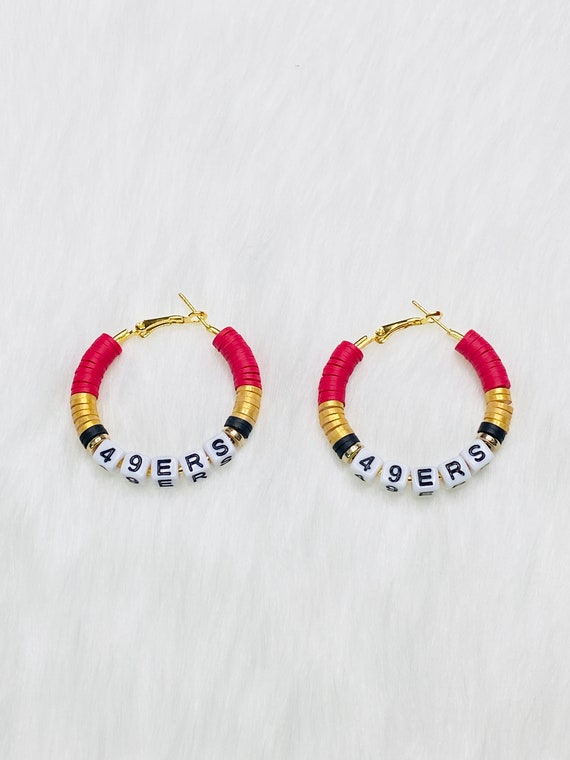 NFL Game Day (San Francisco 49ers) Hoop Earrings
