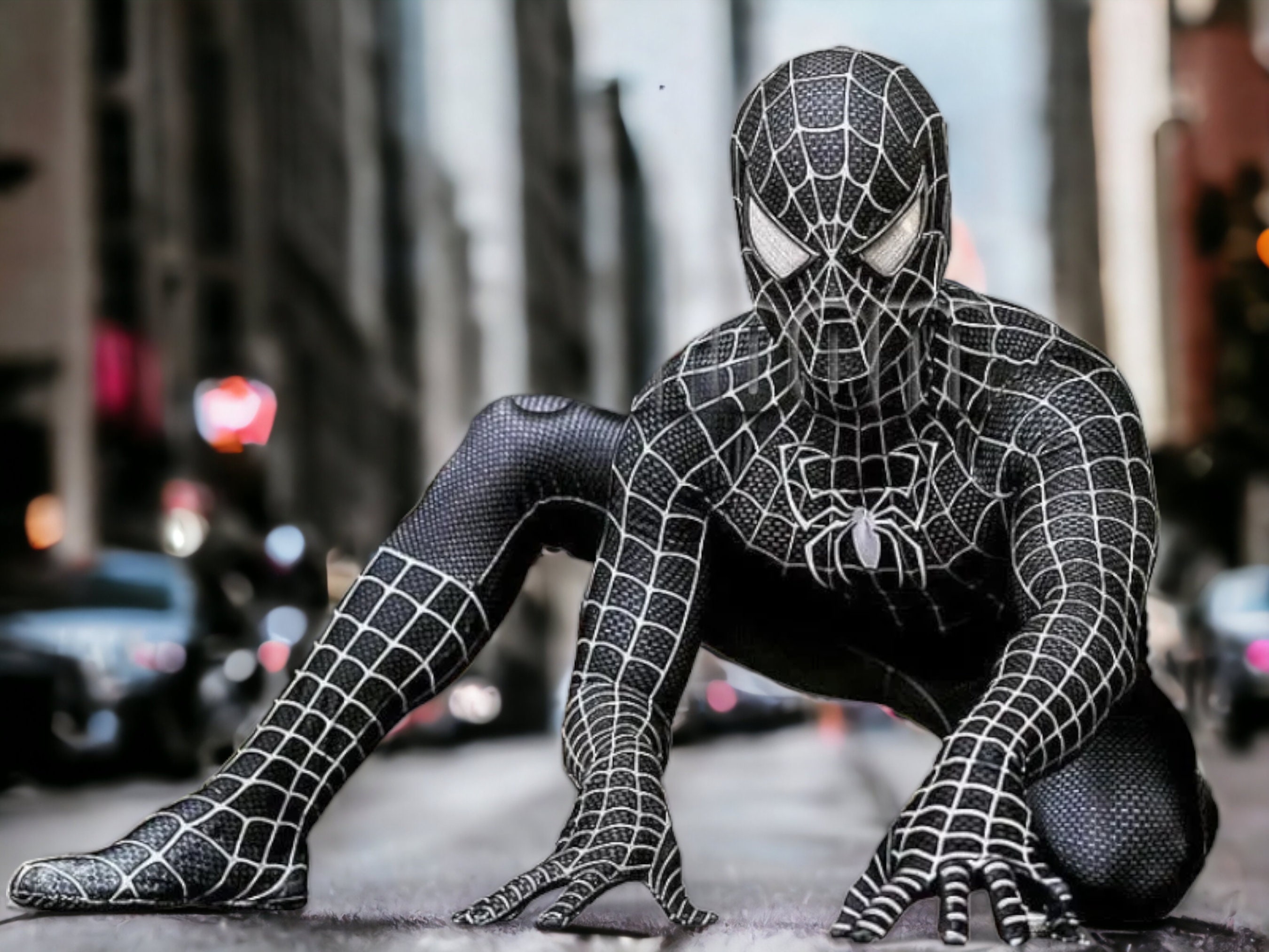 Black Spiderman Tobey Maguire Jumpsuit Halloween Costume Etsy Canada