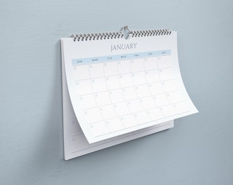 Printable Modern Calendar, Landscape, Year-Round, Printable and Digital Version