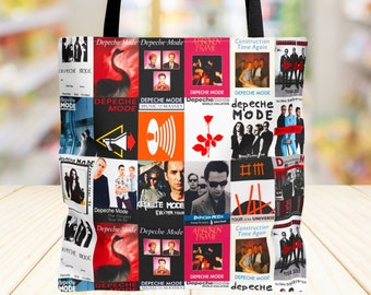 Sac fourre-tout Depeche Mode, amateur de Depeche Mode, sac fourre-tout cadeau, cadeau vintage tendance pour elle, cadeau maman ou papa, sac fourre-tout pour un usage quotidien