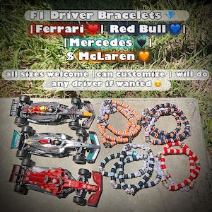 F1 Driver Bracelets | Hand Made | Charles Leclerc, Lewis Hamilton, Max Verstappen, Lando Norris & More |