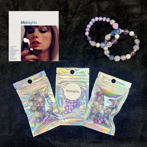Freundschafts Armbänder Kit - Midnights - Swiftie DIY Craft Armband | T Swift | ERAS Runde | Gastgeschenke Perlen-Set | Buchstaben & String inklusive