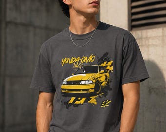 Honda Civic EK T-Shirt | JDM Y2K Front Aggressive Graphic Tee | Japanese Street Car Racing Shirt | Tuner Car Gift Men Women