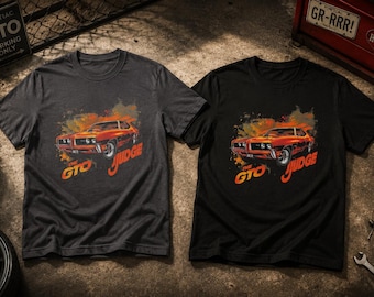 Pontiac GTO Judge T-Shirt | Vintage American Muscle Car Gift | 1969 Classic Ram Air Graphic Tee | Car Lover Retro Shirt Men