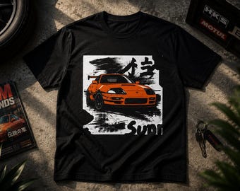 JDM Toyota Supra MK4 T-Shirt | 2JZ Turbo Kanji Graphic Tee | Japanese Street Racing Car Shirt | Gift for Car Enthusiast Men Women