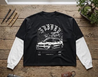 Layered Contrast Sleeve T-Shirt, Patchwork Long Sleeve Streetwear Top, Oversized Cotton Shirt Unisex, Faux Layer Tee Y2K Aesthetic