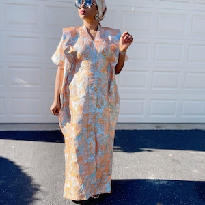 African-tailored damask kaftan