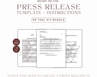 DIY Press Release kit with Template and Instructions | Perfect for Small business owners with ecommerce website with newsroom