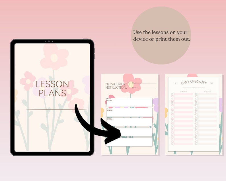 Floral Lesson Plan Template - Etsy